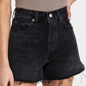 Agolde High Rise Dee Black Jean Shorts Size 27